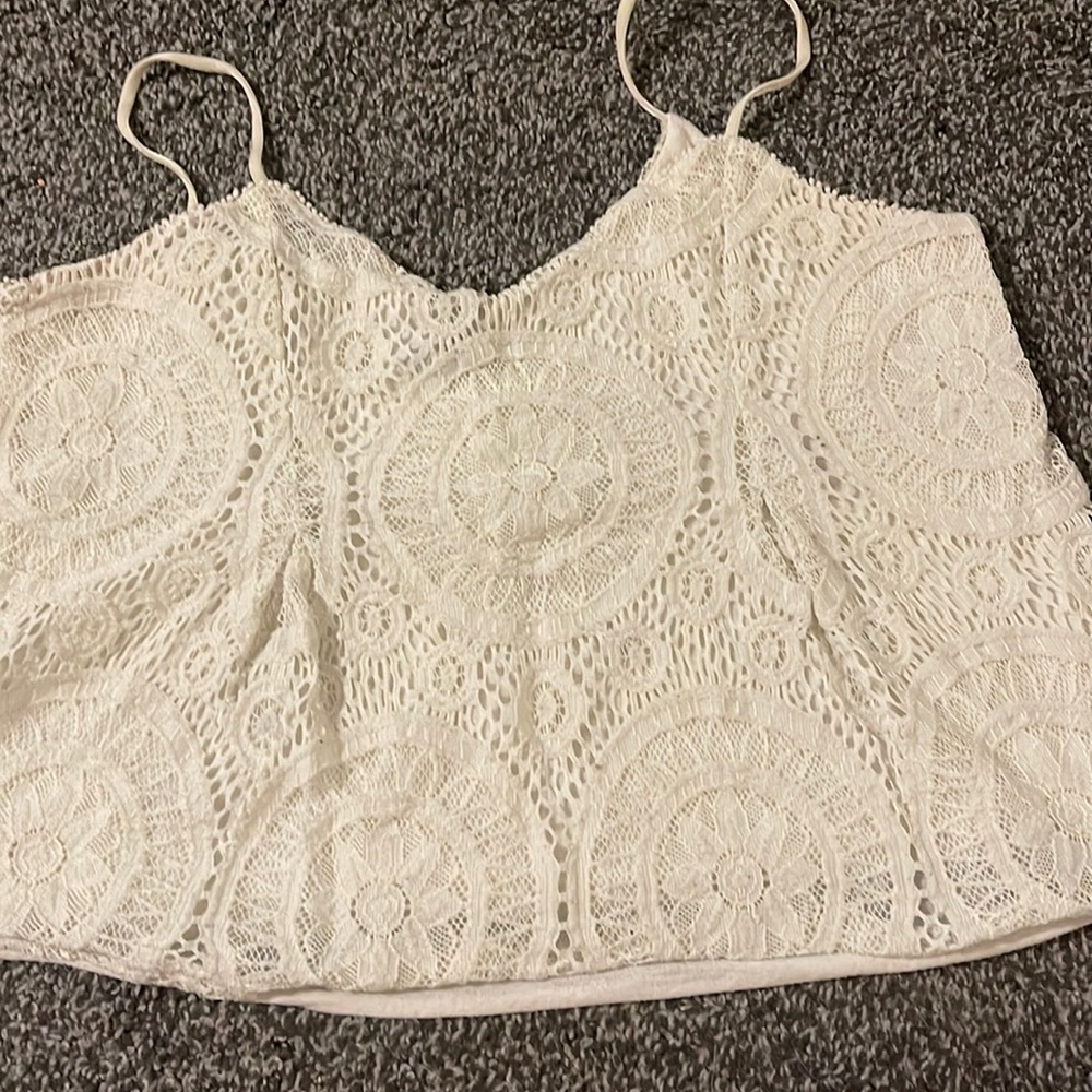 American eagle white lace tank. Size medium